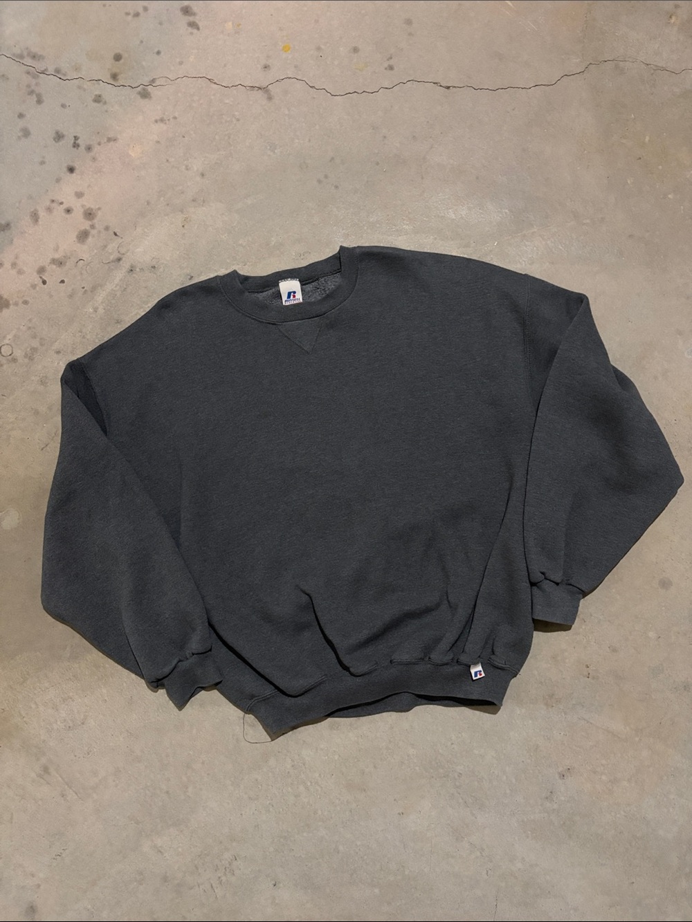 Vintage Y2K Russell Athletic Gray Blank Crewneck Sweatshirt
